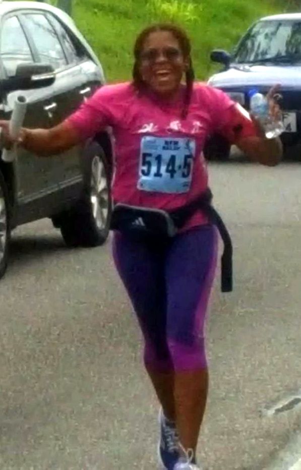 Photo of Roslyn running a marathon relay
